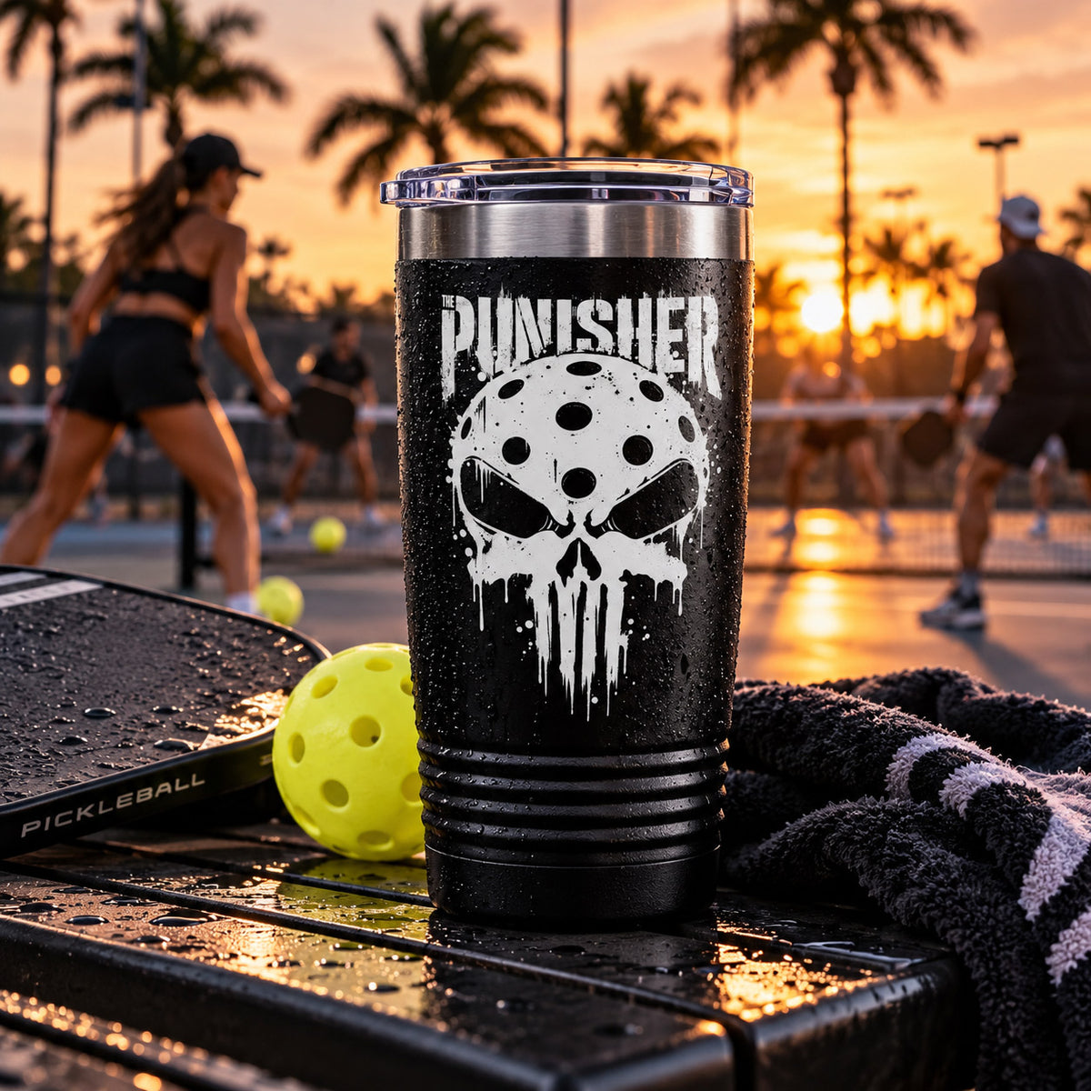 Punisher Skull Drip 20oz Tumbler